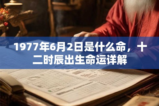 1977年6月2日是什么命，十二时辰出生命运详解