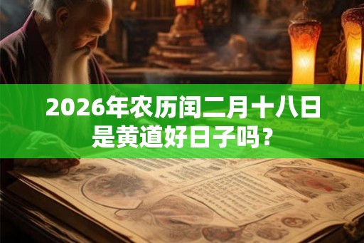 2026年农历闰二月十八日是黄道好日子吗？