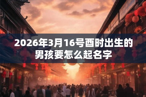 2026年3月16号酉时出生的男孩要怎么起名字 2026年3月16号酉时出生的男孩要怎么起名字