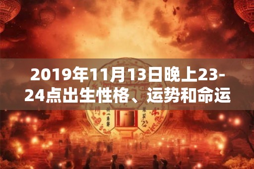 2019年11月13日晚上23-24点出生性格、运势和命运