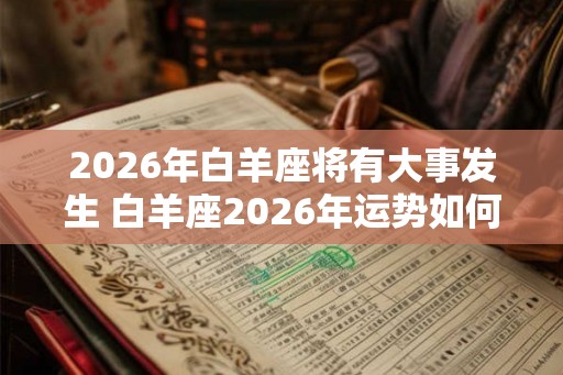 2026年白羊座将有大事发生 白羊座2026年运势如何
