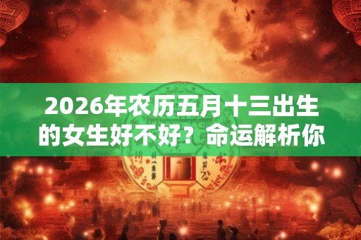 2026年农历五月十三出生的女生好不好？命运解析你知道吗？