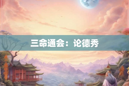三命通会：论德秀