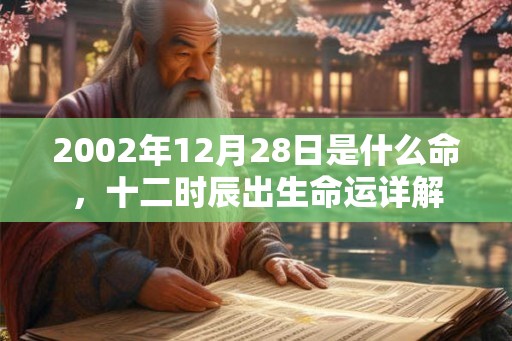 2002年12月28日是什么命，十二时辰出生命运详解