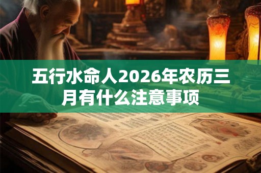 五行水命人2026年农历三月有什么注意事项