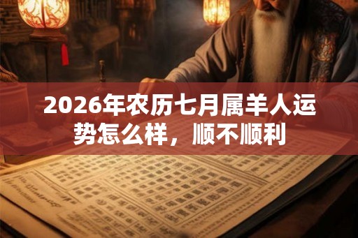 2026年农历七月属羊人运势怎么样，顺不顺利
