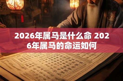 2026年属马是什么命 2026年属马的命运如何