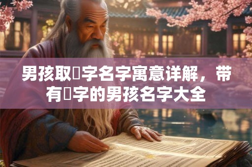 男孩取晞字名字寓意详解，带有晞字的男孩名字大全