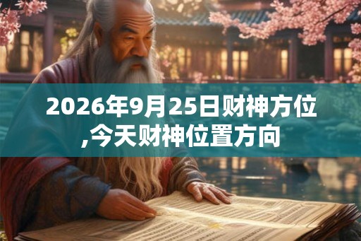 2026年9月25日财神方位,今天财神位置方向 2026年9月25日财神方位,今天财神位置方向