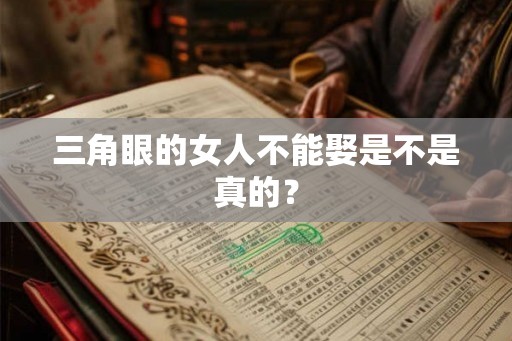 三角眼的女人不能娶是不是真的？