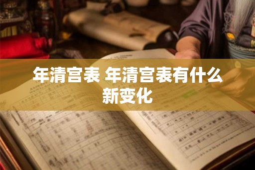 年清宫表 年清宫表有什么新变化
