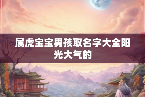 属虎宝宝男孩取名字大全阳光大气的