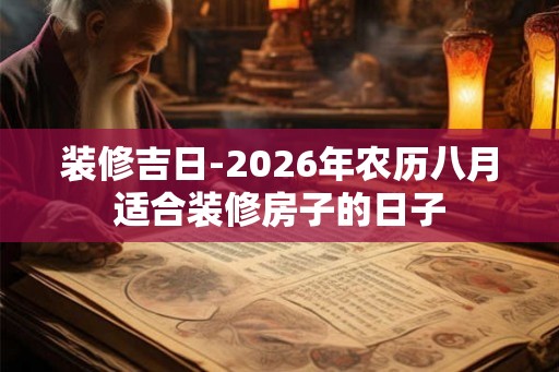 装修吉日-2026年农历八月适合装修房子的日子
