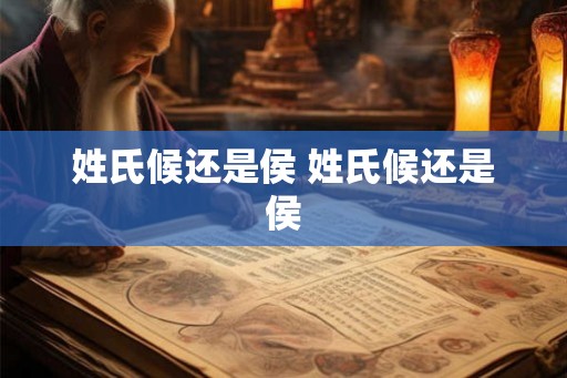 姓氏候还是侯 姓氏候还是侯
