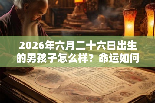 2026年六月二十六日出生的男孩子怎么样？命运如何？