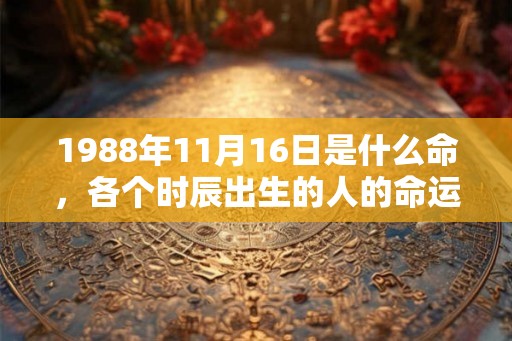 1988年11月16日是什么命，各个时辰出生的人的命运