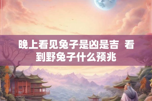 晚上看见兔子是凶是吉  看到野兔子什么预兆
