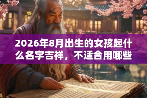 2026年8月出生的女孩起什么名字吉祥，不适合用哪些字