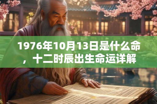 1976年10月13日是什么命，十二时辰出生命运详解