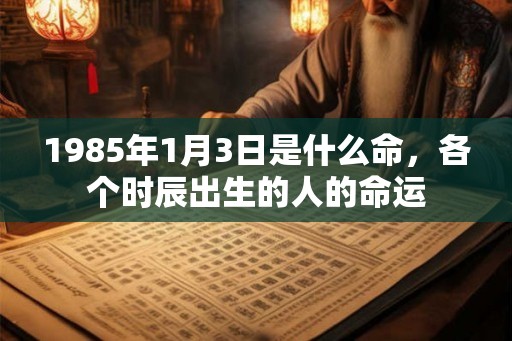1985年1月3日是什么命，各个时辰出生的人的命运