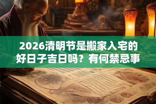 2026清明节是搬家入宅的好日子吉日吗？有何禁忌事项呢？