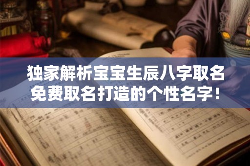 独家解析宝宝生辰八字取名免费取名打造的个性名字！