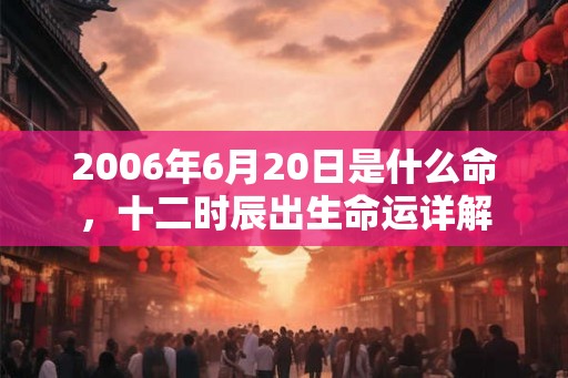 2006年6月20日是什么命，十二时辰出生命运详解
