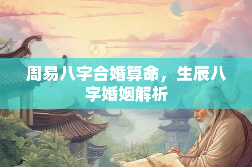 周易八字合婚算命，生辰八字婚姻解析