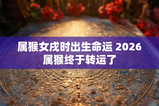 属猴女戌时出生命运 2026属猴终于转运了