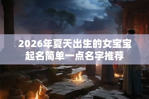 2026年夏天出生的女宝宝起名简单一点名字推荐