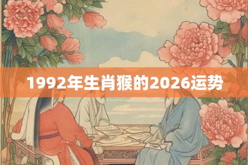 1992年生肖猴的2026运势 1992年生肖猴的2026运势