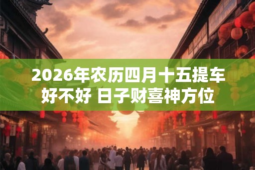 2026年农历四月十五提车好不好 日子财喜神方位