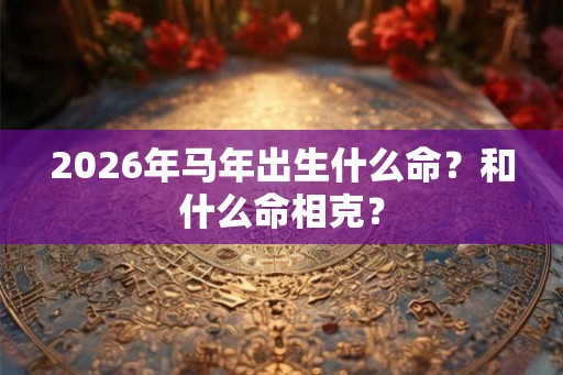 2026年马年出生什么命？和什么命相克？