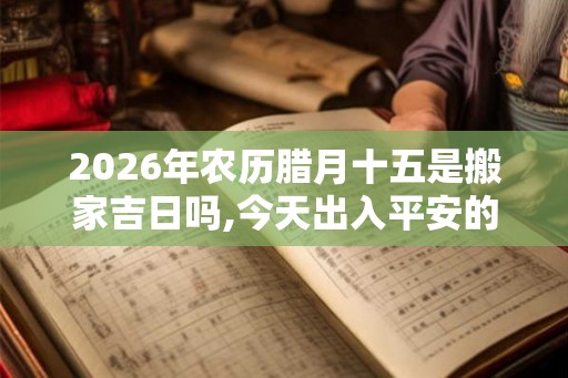 2026年农历腊月十五是搬家吉日吗,今天出入平安的乔迁吉时 2026年农历腊月十五是搬家吉日吗,今天出入平安的乔迁吉时