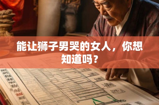 能让狮子男哭的女人，你想知道吗？