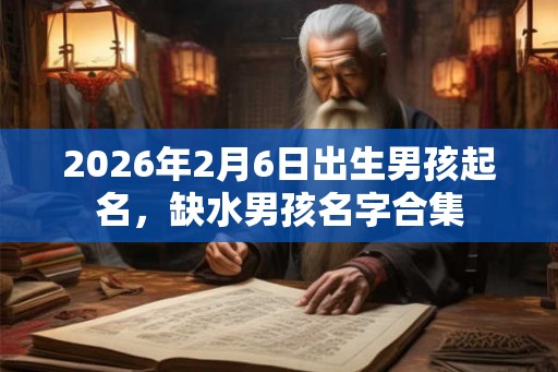 2026年2月6日出生男孩起名，缺水男孩名字合集