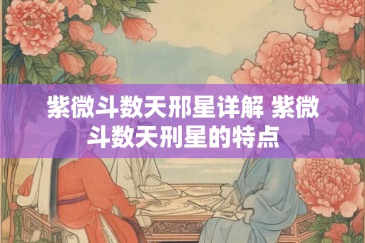 紫微斗数天邢星详解 紫微斗数天刑星的特点