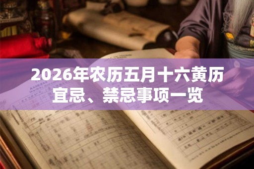 2026年农历五月十六黄历宜忌、禁忌事项一览