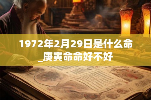 1972年2月29日是什么命_庚寅命命好不好