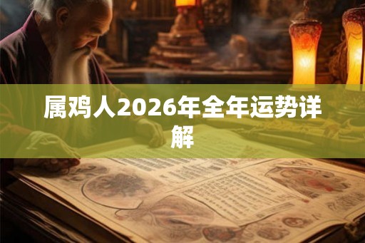 属鸡人2026年全年运势详解