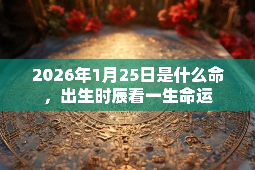 2026年1月25日是什么命，出生时辰看一生命运