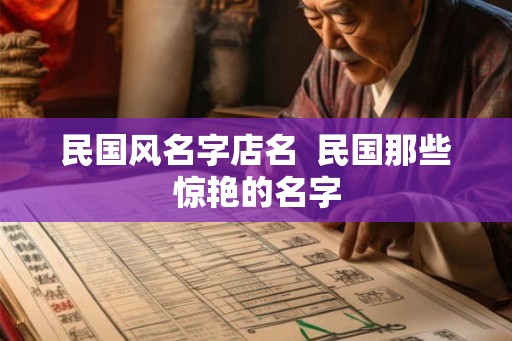 民国风名字店名  民国那些惊艳的名字