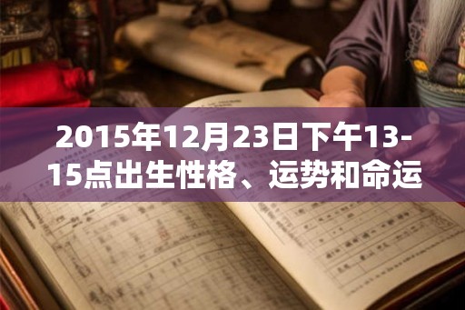 2015年12月23日下午13-15点出生性格、运势和命运