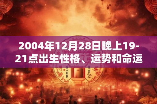 2004年12月28日晚上19-21点出生性格、运势和命运 2004年12月28日晚上19-21点出生性格、运势和命运