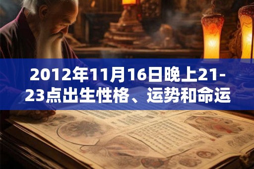 2012年11月16日晚上21-23点出生性格、运势和命运