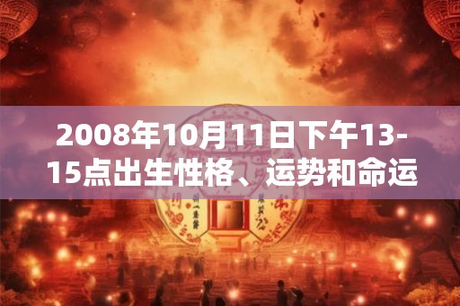 2008年10月11日下午13-15点出生性格、运势和命运