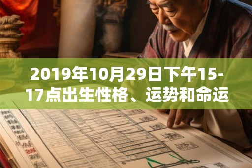 2019年10月29日下午15-17点出生性格、运势和命运