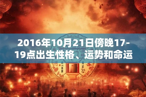 2016年10月21日傍晚17-19点出生性格、运势和命运