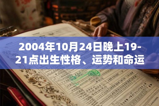 2004年10月24日晚上19-21点出生性格、运势和命运