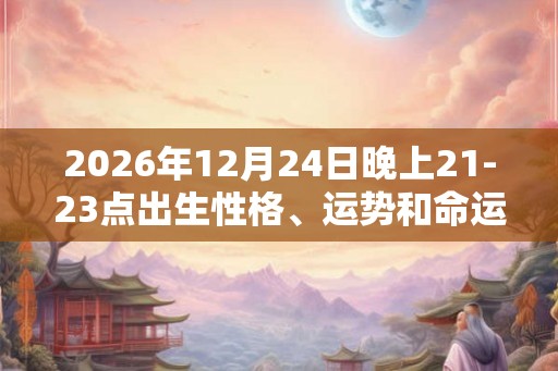 2026年12月24日晚上21-23点出生性格、运势和命运